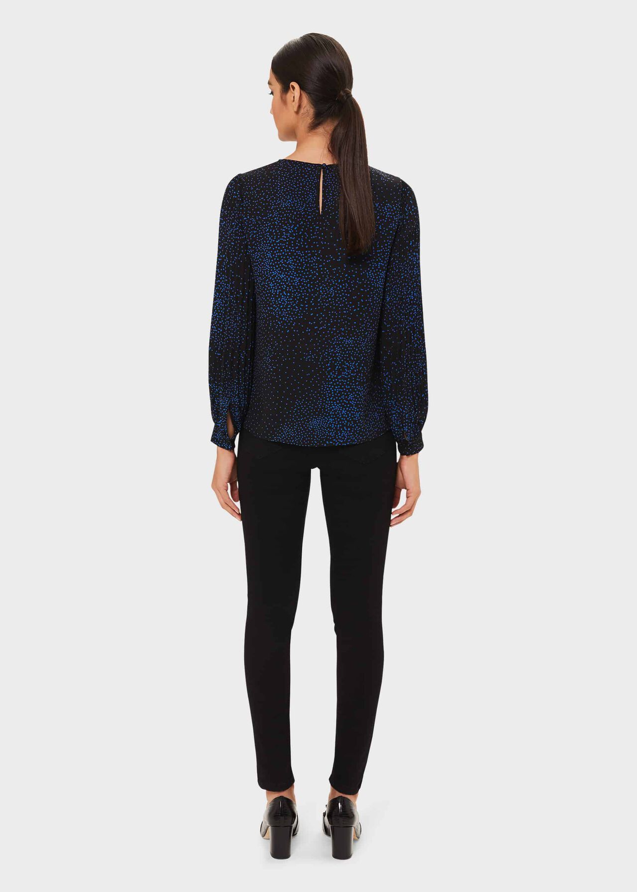 Karissa Blouse, Electrc Blu Blk, hi-res