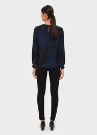 Karissa Blouse, Electrc Blu Blk, hi-res