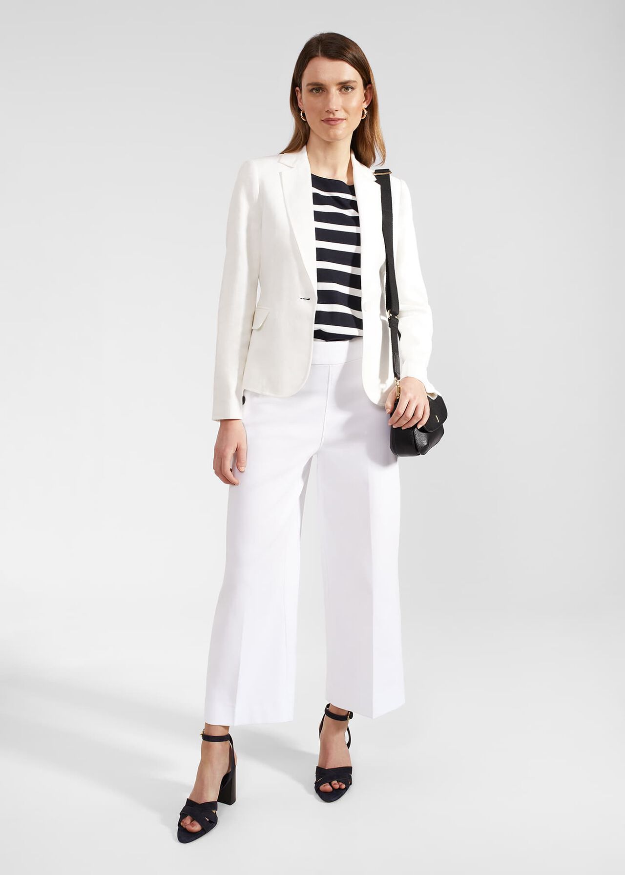 Simone Crop Trousers, White, hi-res