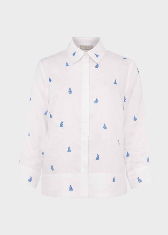 Embroidered Nita Linen Shirt