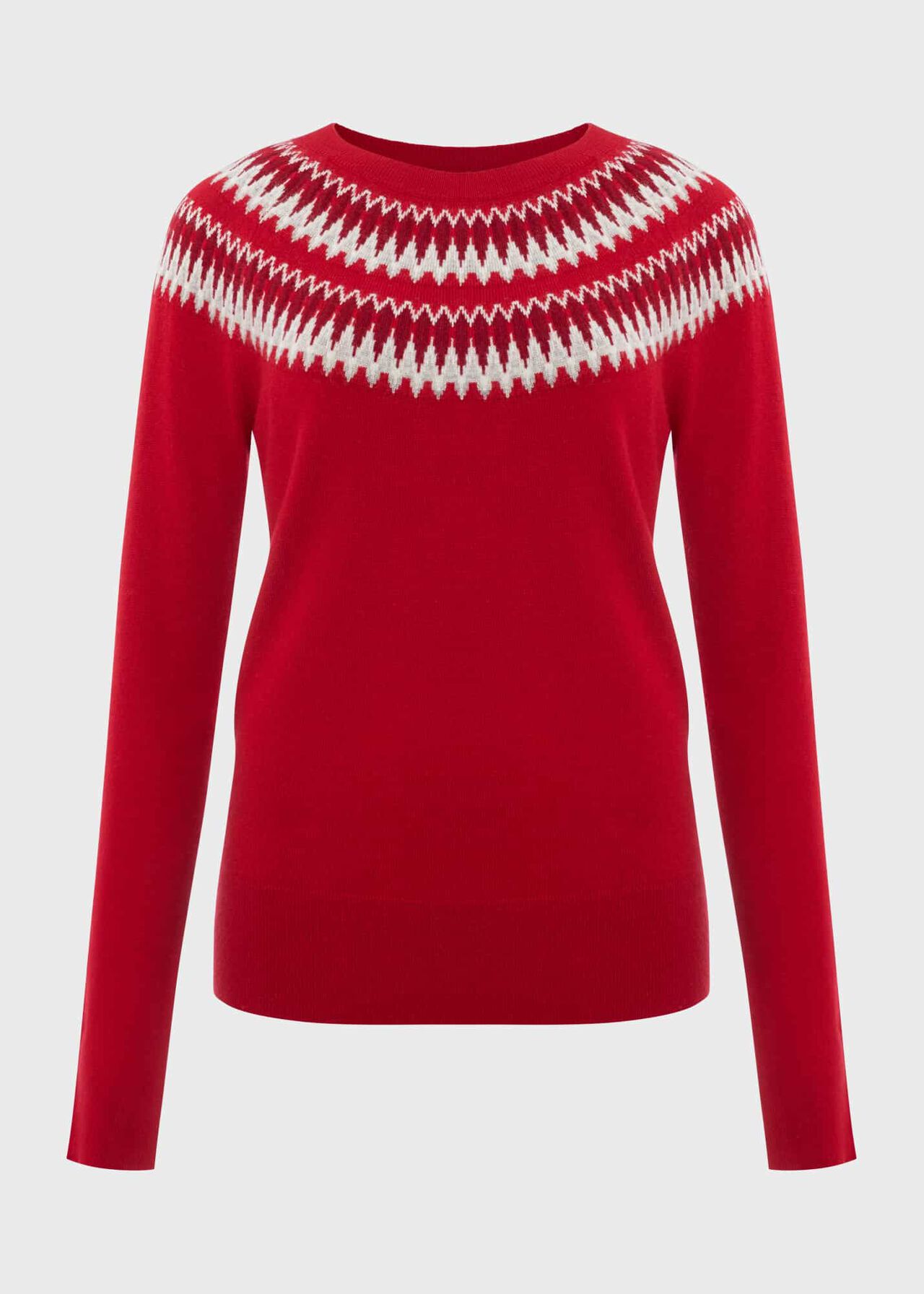 Greta Fairisle Sweater With Cashmere, Red Multi, hi-res