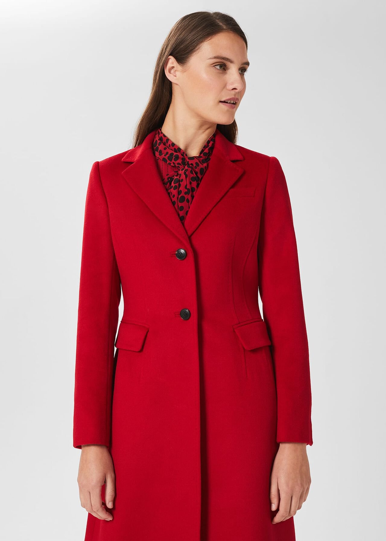 Cosima Wool Coat, Red, hi-res