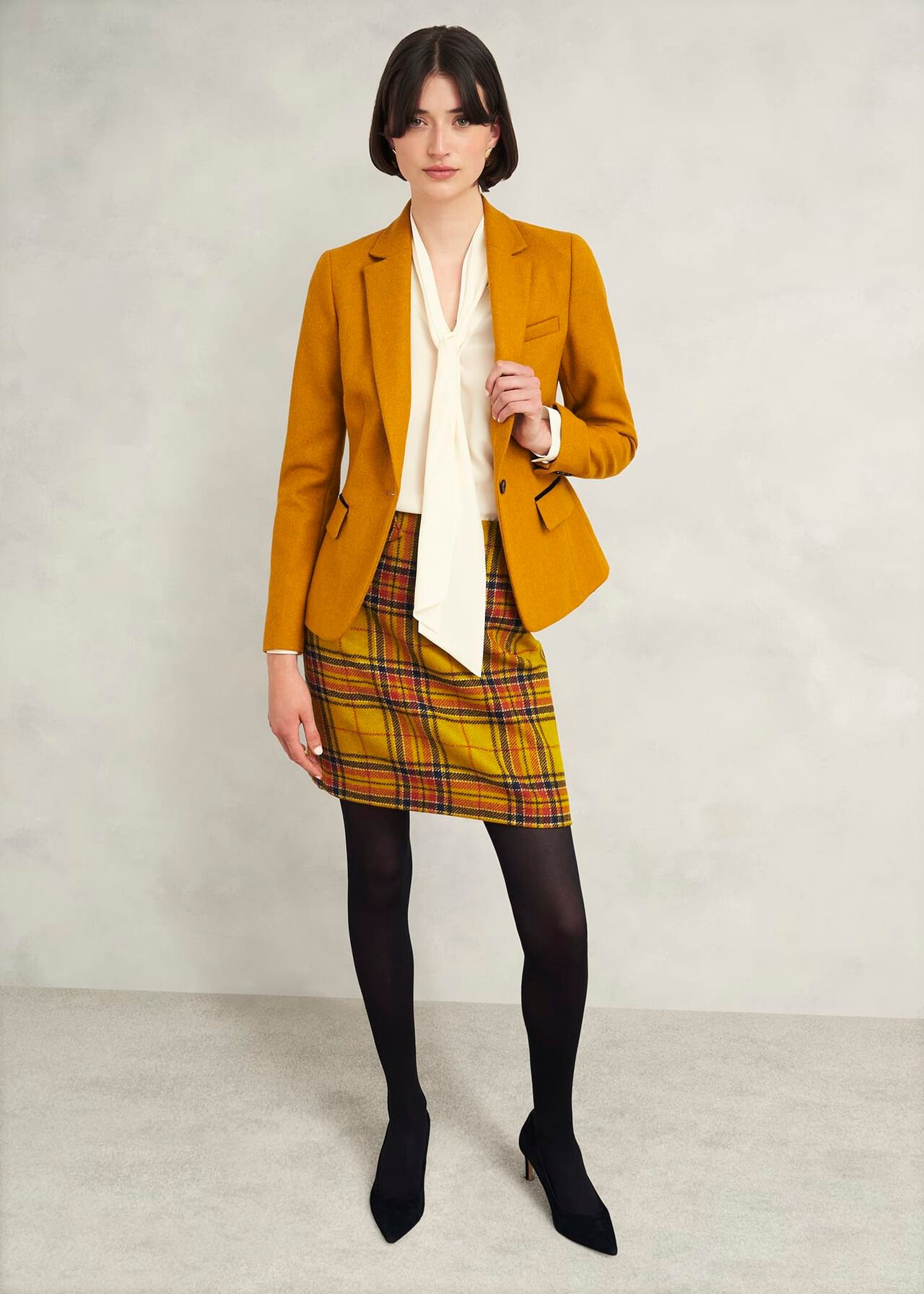 Maeve Wool Skirt, Ochre Multi, hi-res