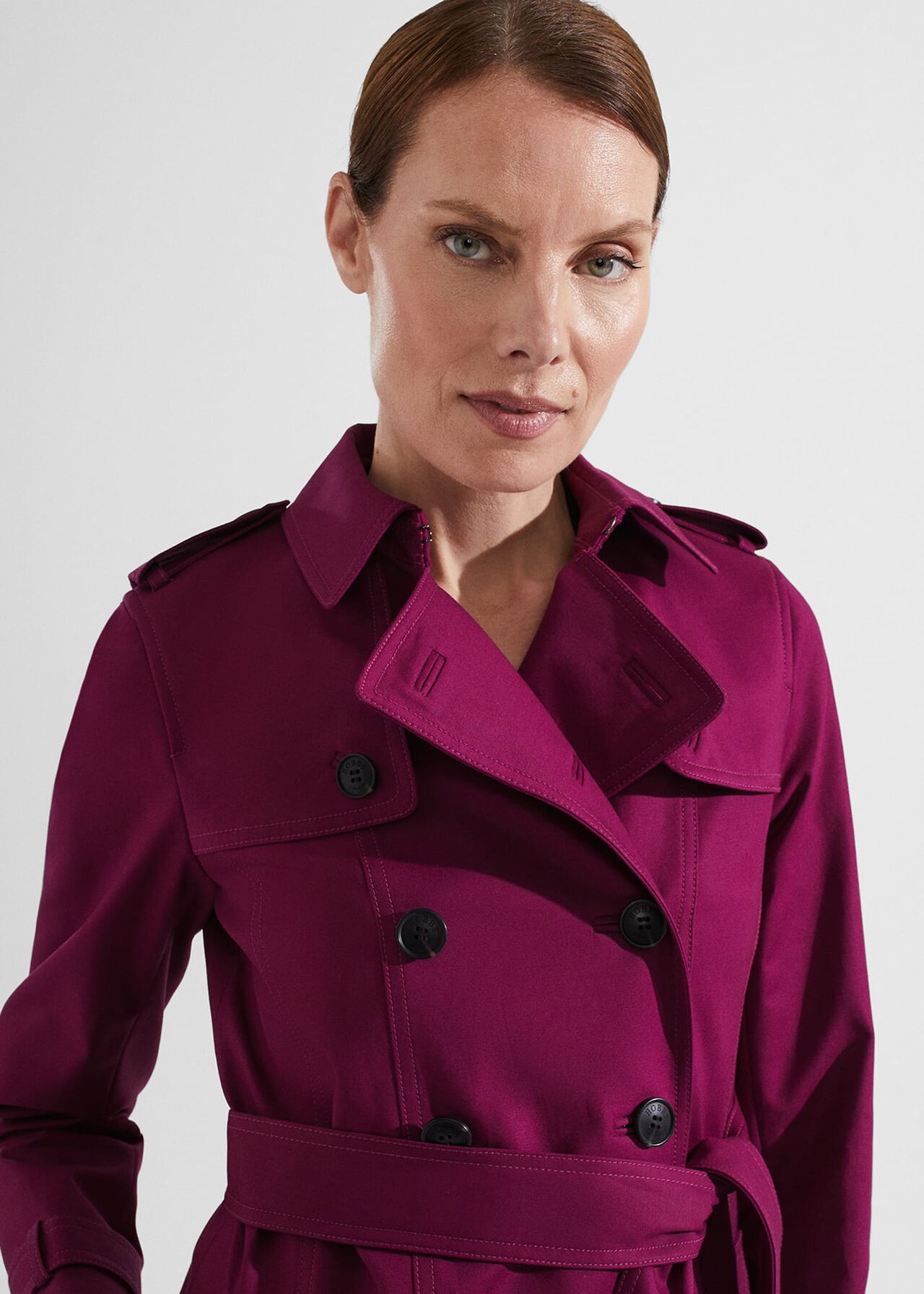 Saskia Shower Resistant Trench Coat, Warm Plum, hi-res