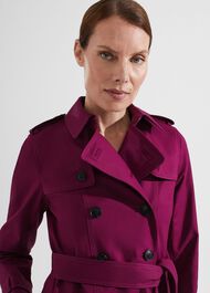 Saskia Shower Resistant Trench Coat, Warm Plum, hi-res