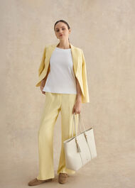Kyra Leather Tote Bag, Warm Ivory, hi-res
