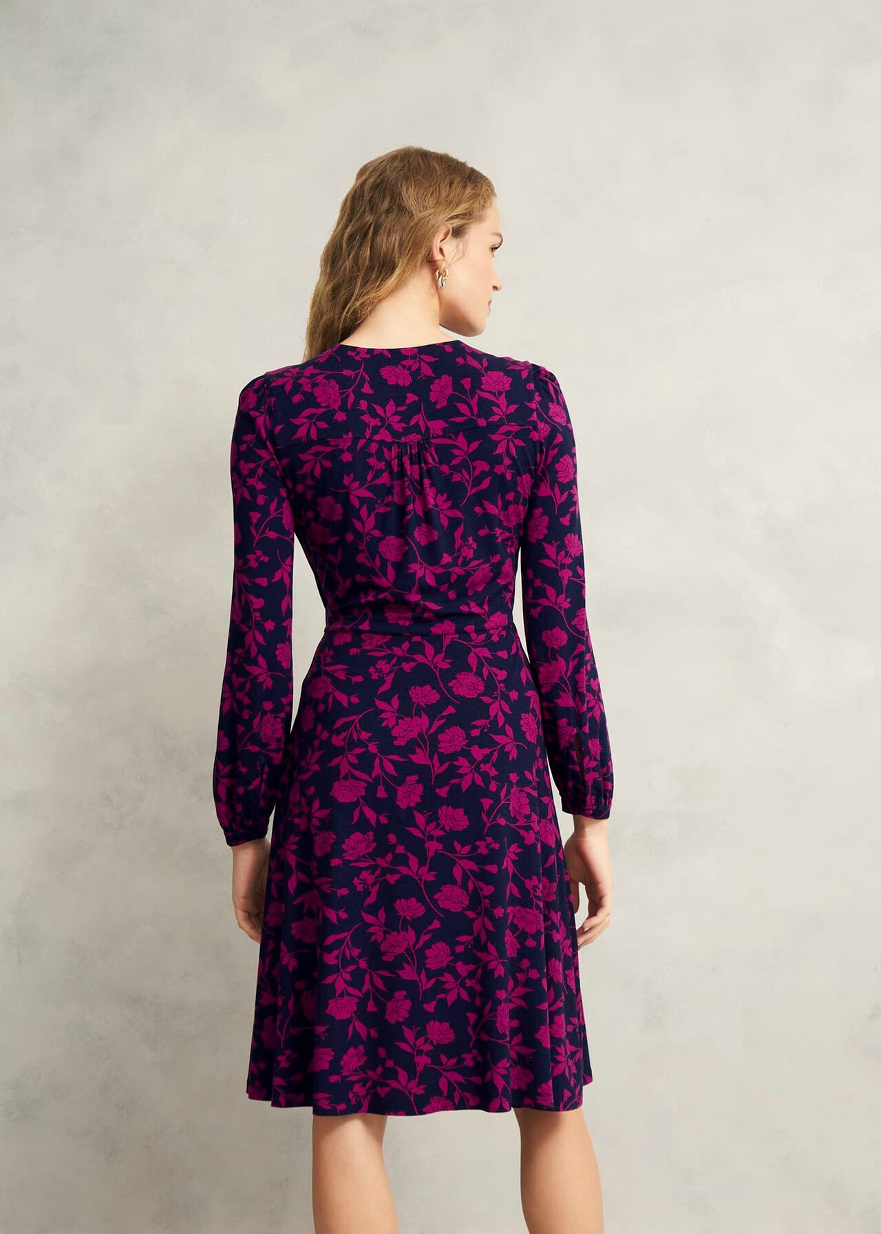 Petite Grace Jersey Dress, Navy Pink, hi-res
