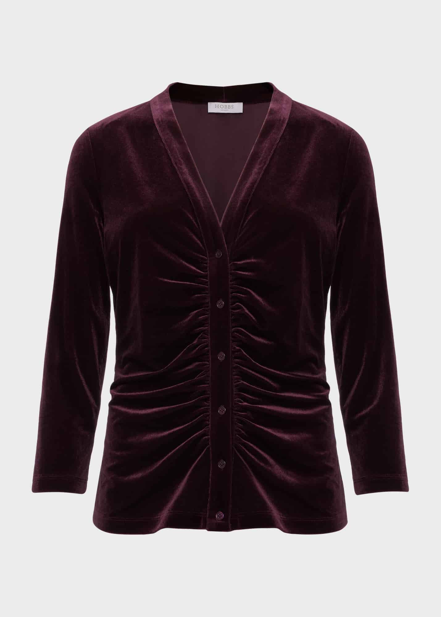 ホブズ HOBBS VELVET HATTIE TOP （MAROON PURPLE） Velvet Hattie Top | Hobbs US |