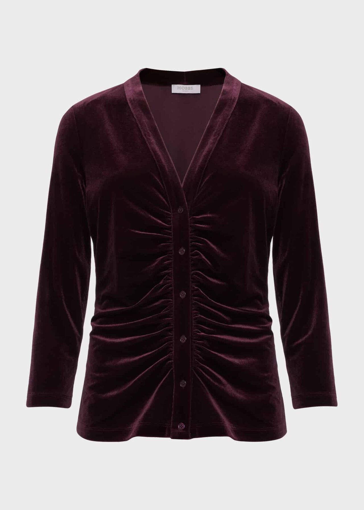 Velvet Hattie Top, Maroon Purple, hi-res