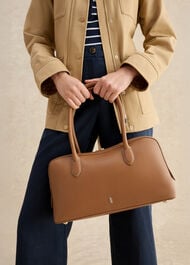 Florence Leather Shoulder Bag, Tan, hi-res