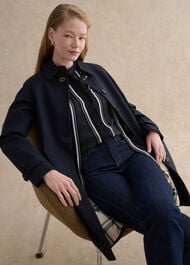 Valerie Blouse, Navy Ivory, hi-res