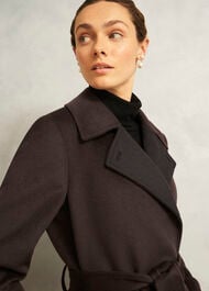 Edgely Wool Coat, Dark Brown, hi-res