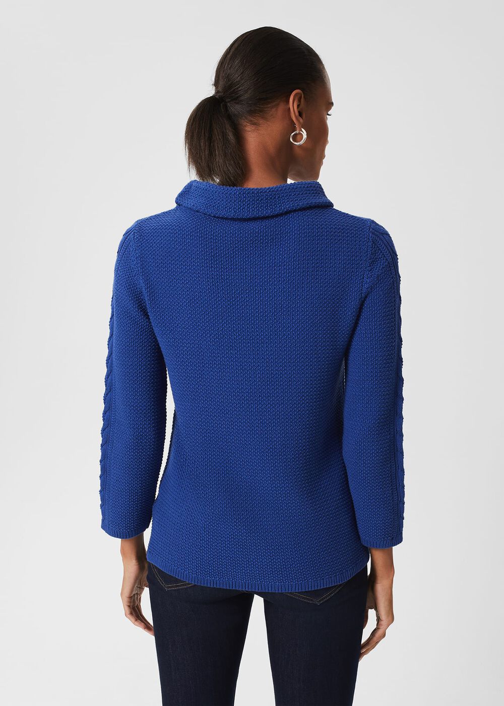 Camilla Cotton Jumper, Cobalt Blue, hi-res