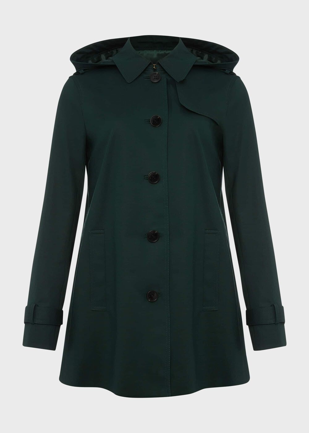 Hooded Chrissie Trench Coat, Fern Green, hi-res
