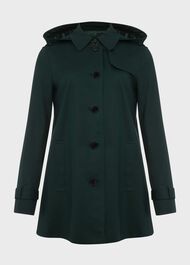 Hooded Chrissie Trench Coat, Fern Green, hi-res