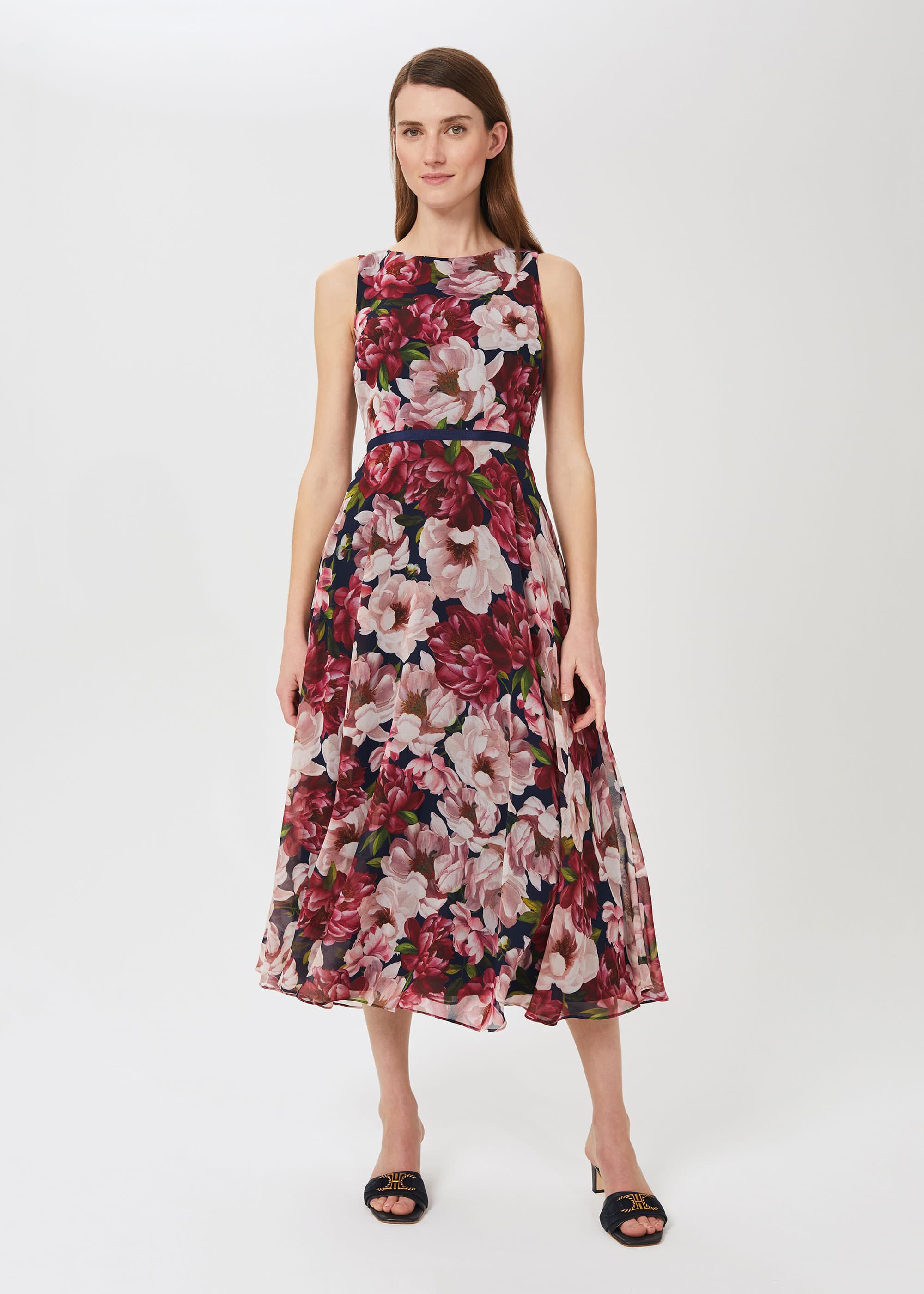 hobbs pink floral dress