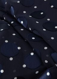 Ceira Spot Fit And Flare Dress, Navy Ivory, hi-res