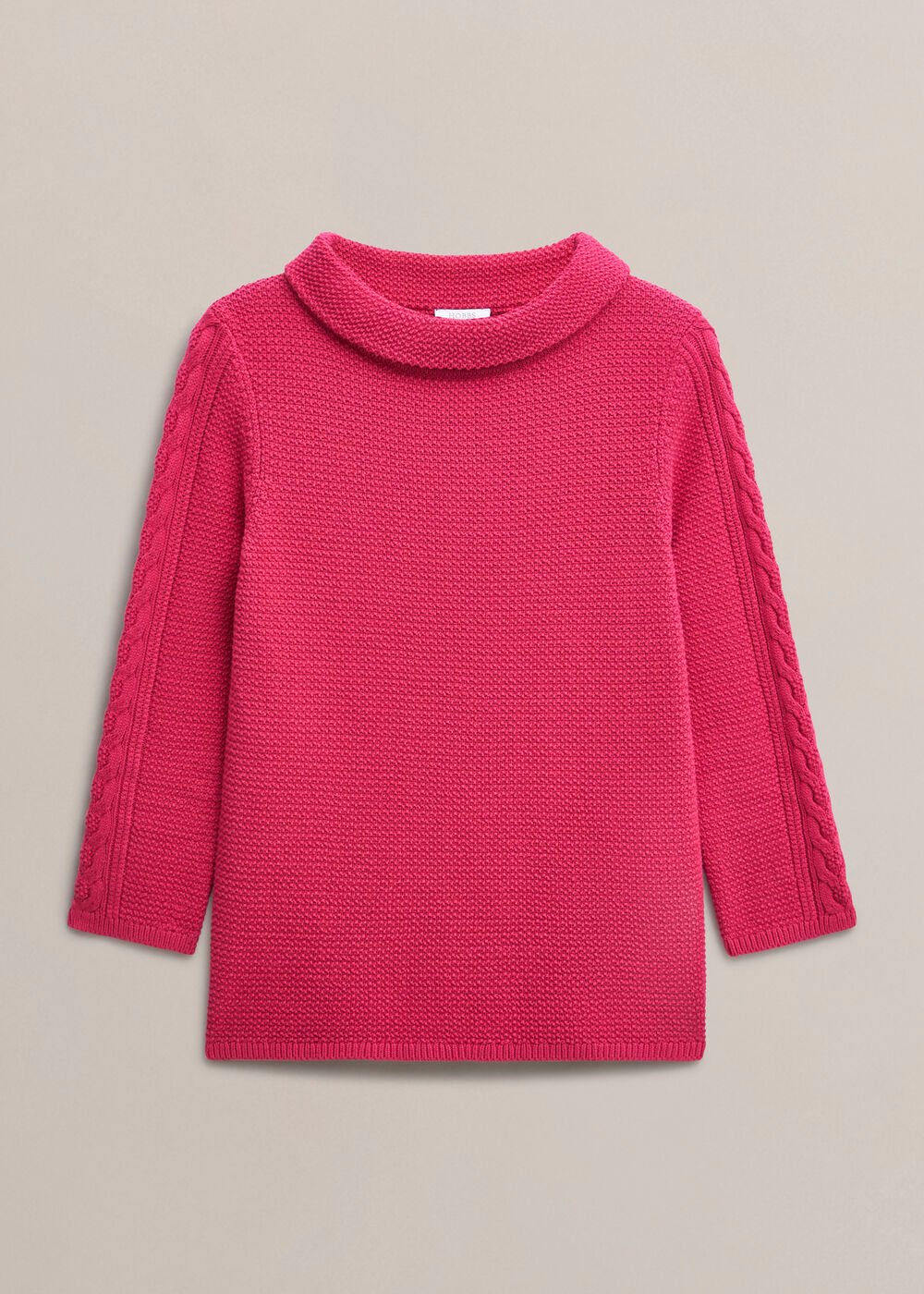 Camilla Cotton Jumper, Soft Berry Pink, hi-res