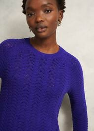 Lulu Cotton Jumper, Cobalt Blue, hi-res