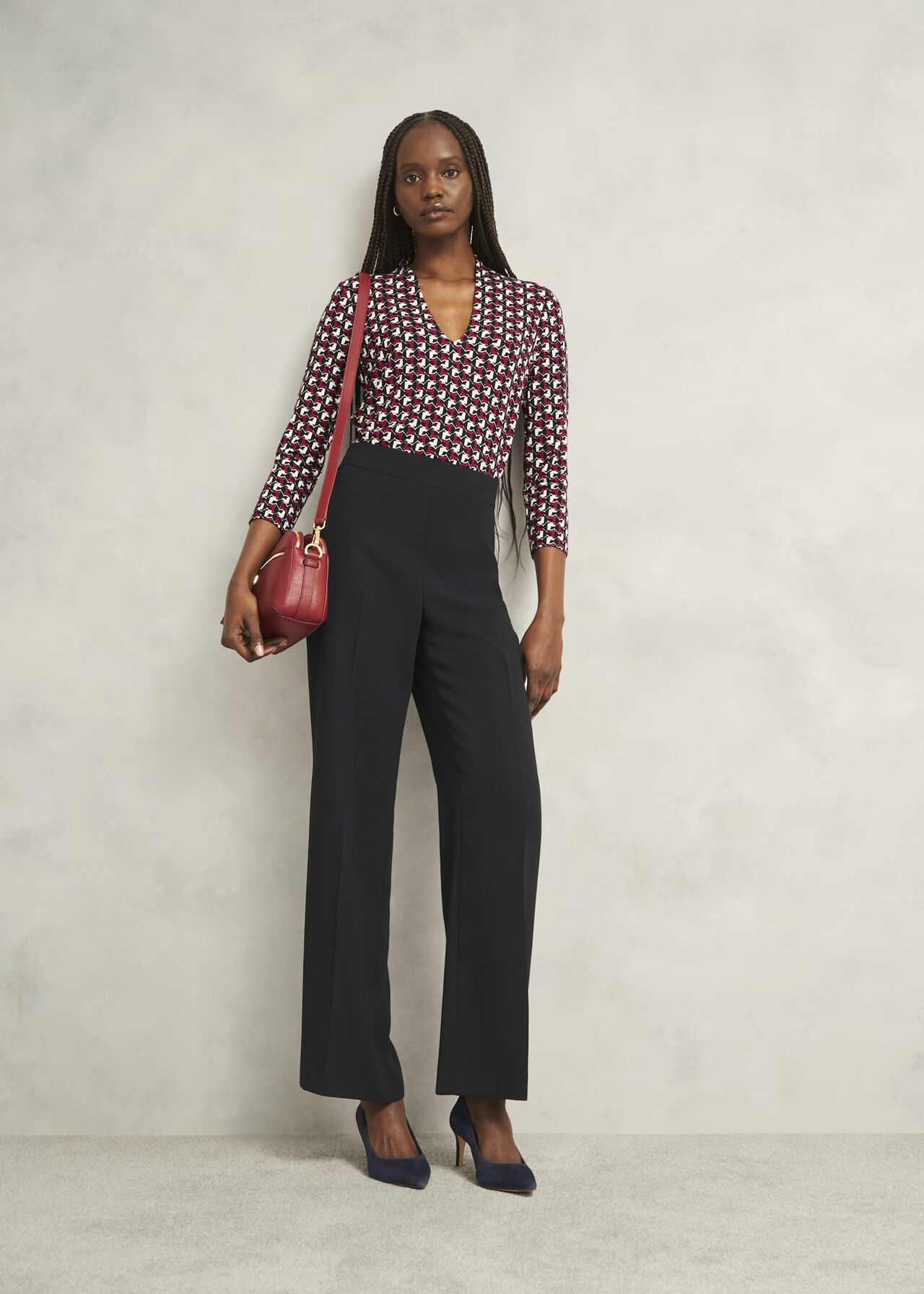 Aimee Printed Top, Pink Ivory, hi-res