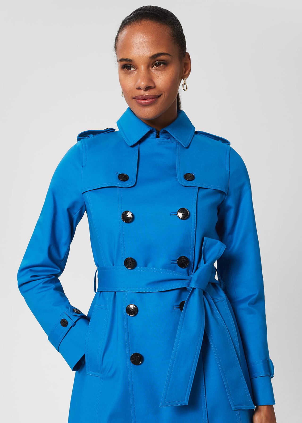 Petite Saskia Trench, Imperial Blue, hi-res