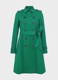 Saskia Water Resistant Trench Coat, Green, hi-res