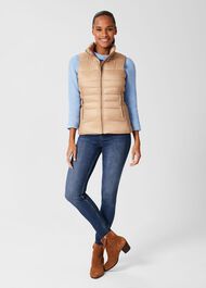 Noemi Water Resistant Padded Gilet, Camel, hi-res