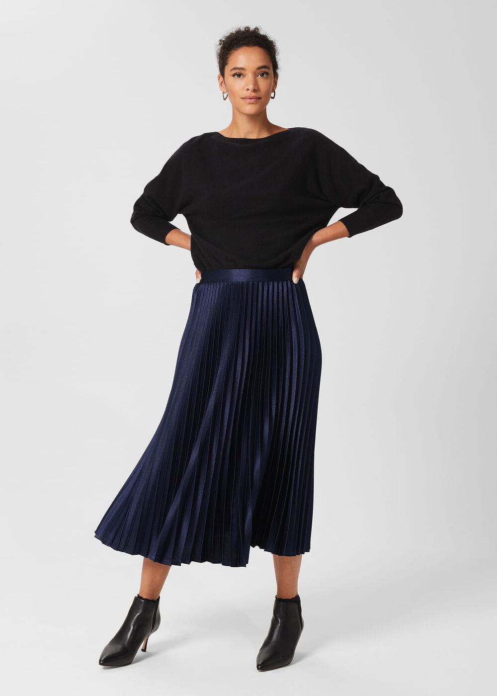 Cashmere Joanna Batwing Jumper, Black, hi-res