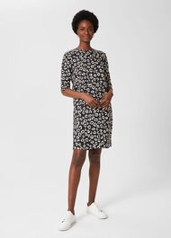 Iza Printed Tunic Dress, Navy Ivory, hi-res