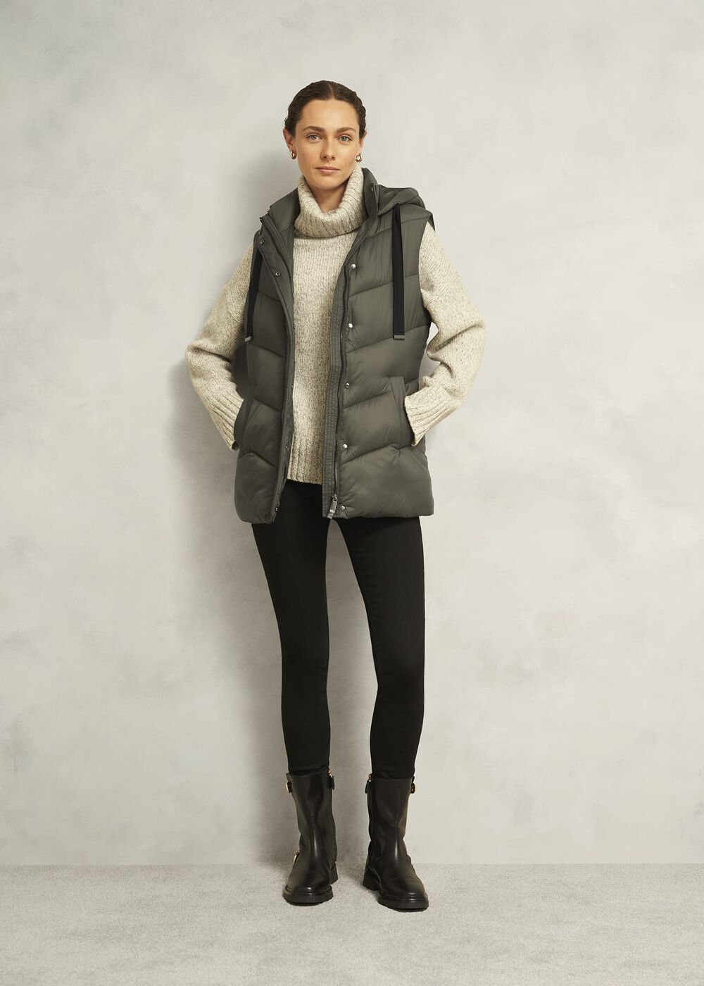 Sharni Sleeveless Puffer, Olive, hi-res