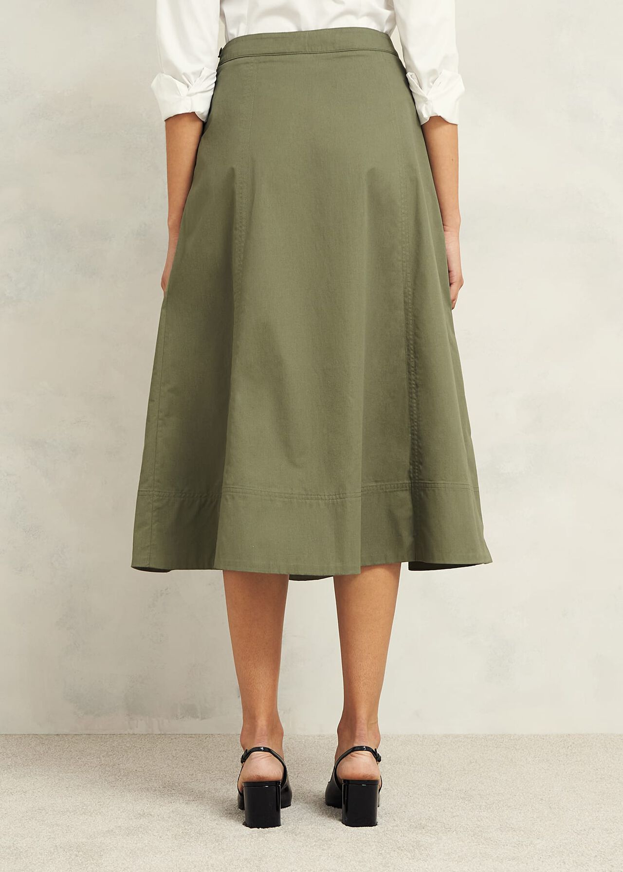 Avril Cotton Skirt, Sage Green, hi-res
