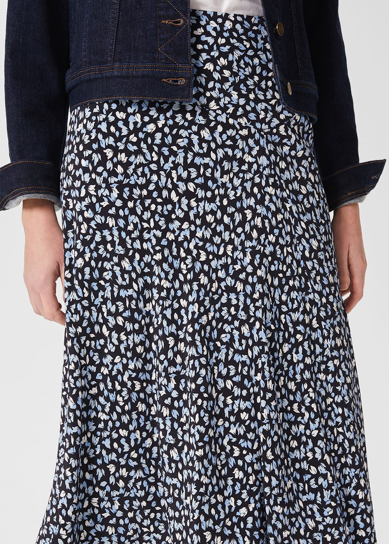 Angie Midi Skirt, Navy Multi, hi-res