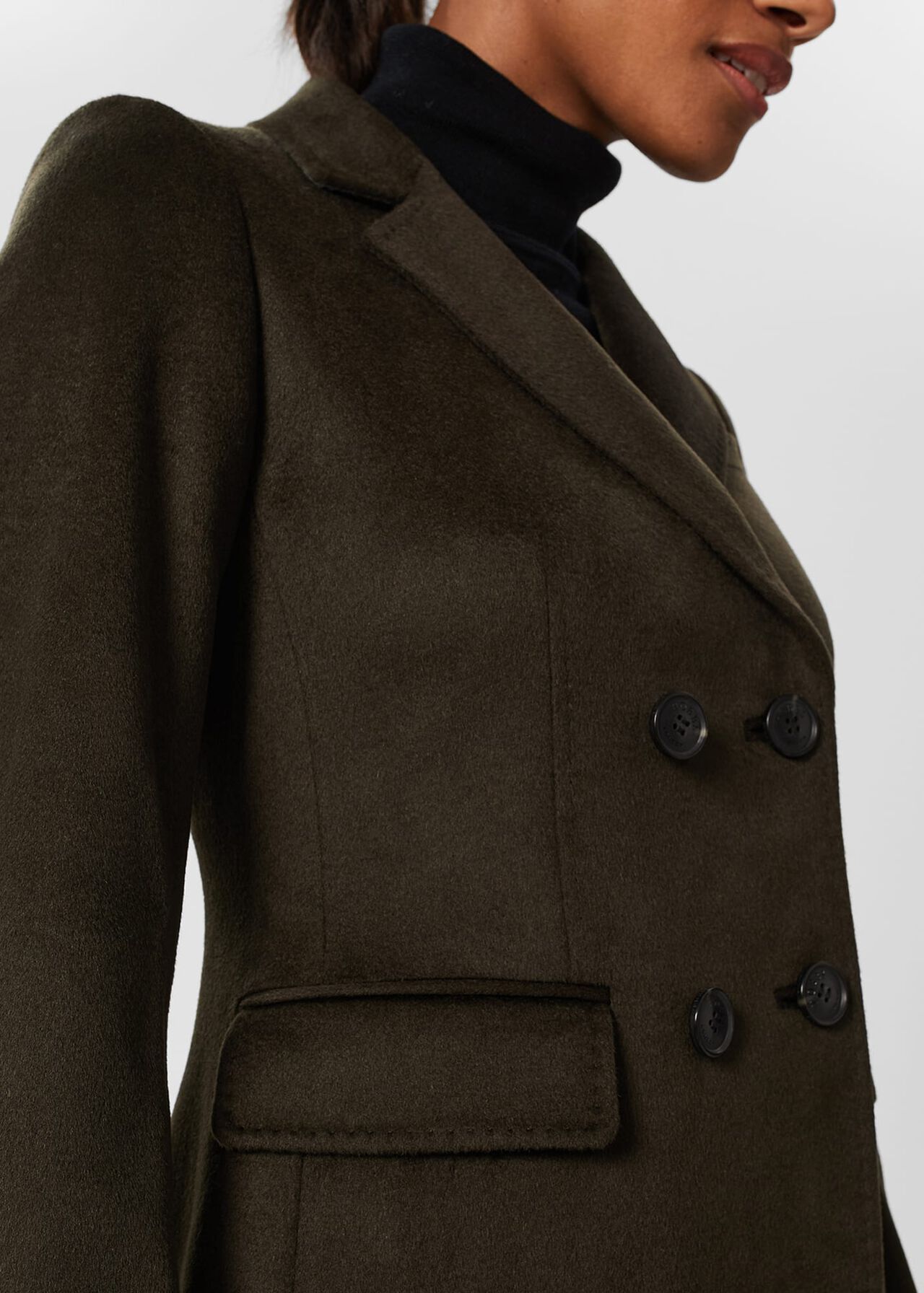 Elva Wool Coat, Dark Olive, hi-res