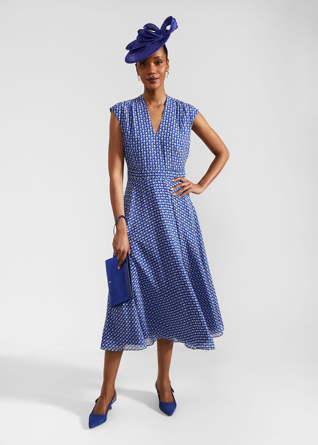 Hailey Midi Dress, Blue Multi, hi-res