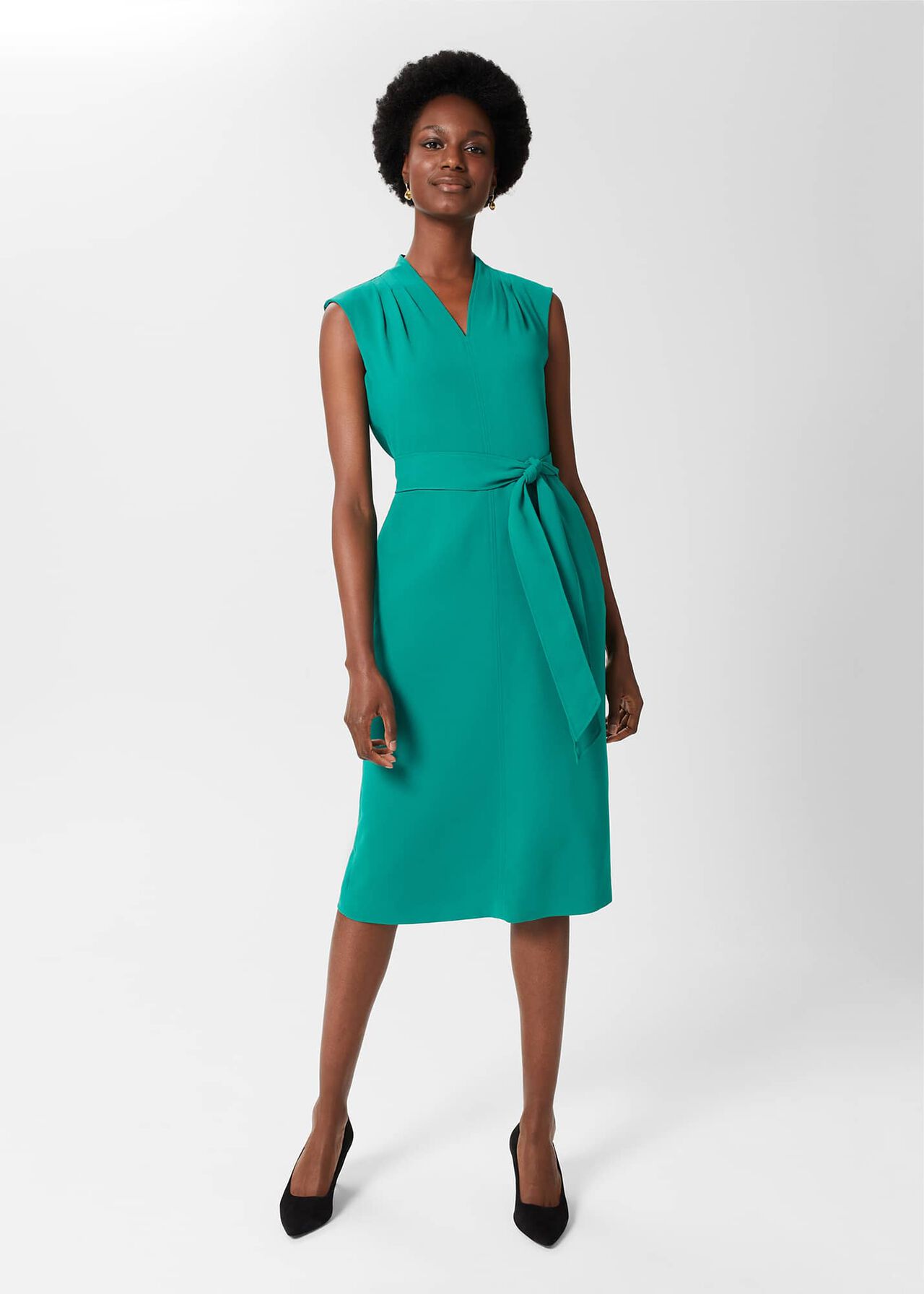 Reese Belted Dress, Ocean Green, hi-res