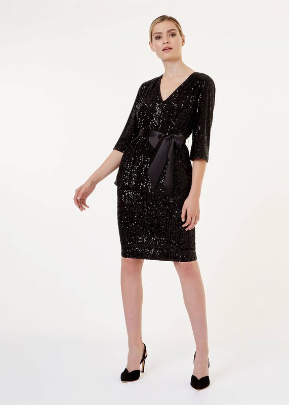 Salma Sequin V Neck Top
