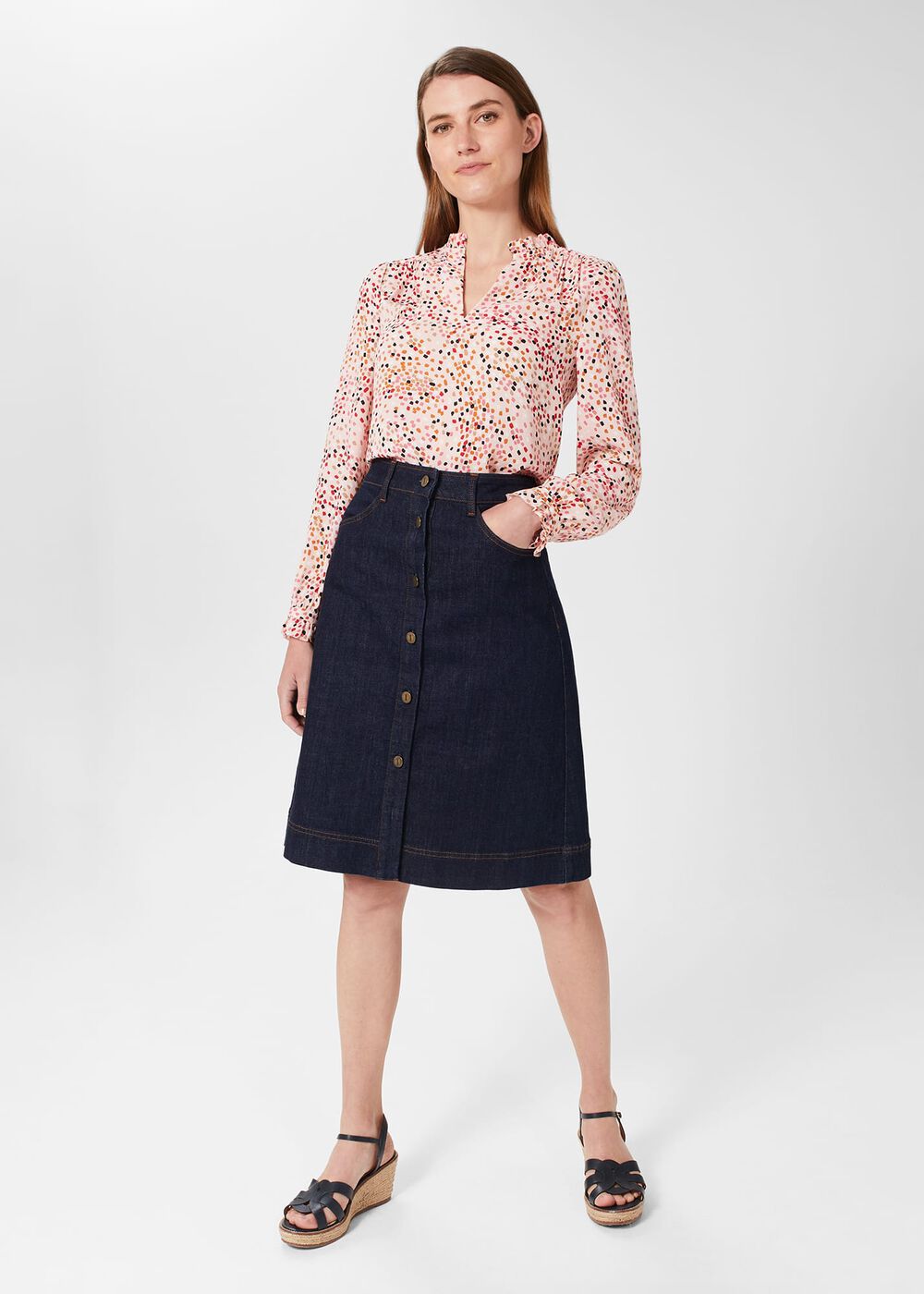 Delany Blouse, Pink Multi, hi-res