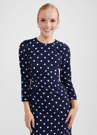 Liza Dress, Navy Ivory, hi-res