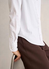 Viola Stripe Shirt, White Blue, hi-res