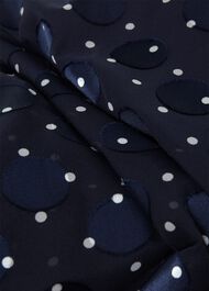 Petite Ceira Spot Dress, Navy Ivory, hi-res