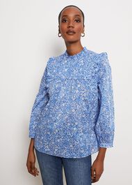 Alden Blouse, Blue Ivory, hi-res