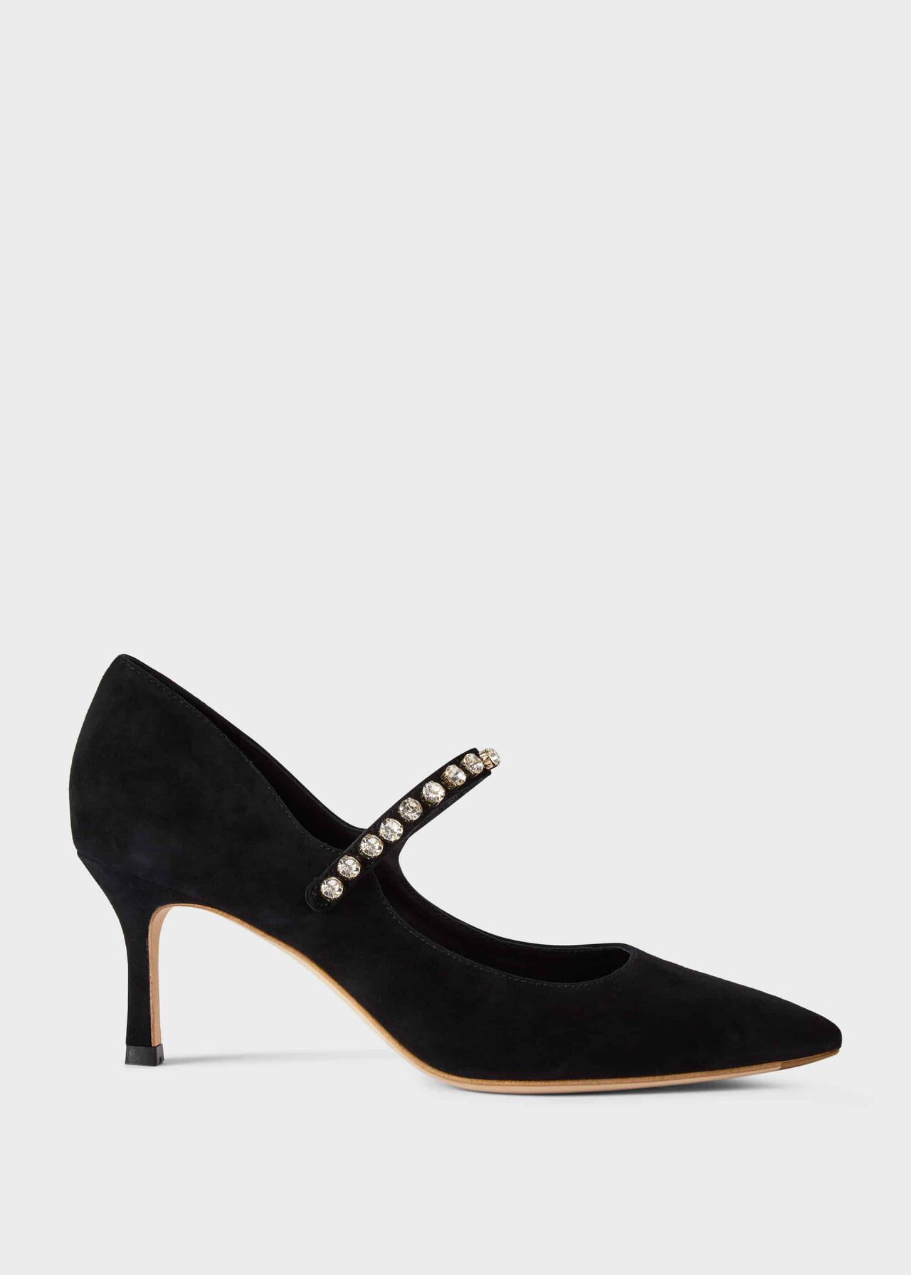 Harper Suede Stiletto Court Shoes, Black, hi-res