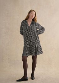 Hewlett Geo Mini Dress, Black Cream, hi-res