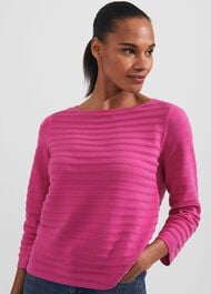 Nellie Cotton Jumper, Deep Fuchsia, hi-res