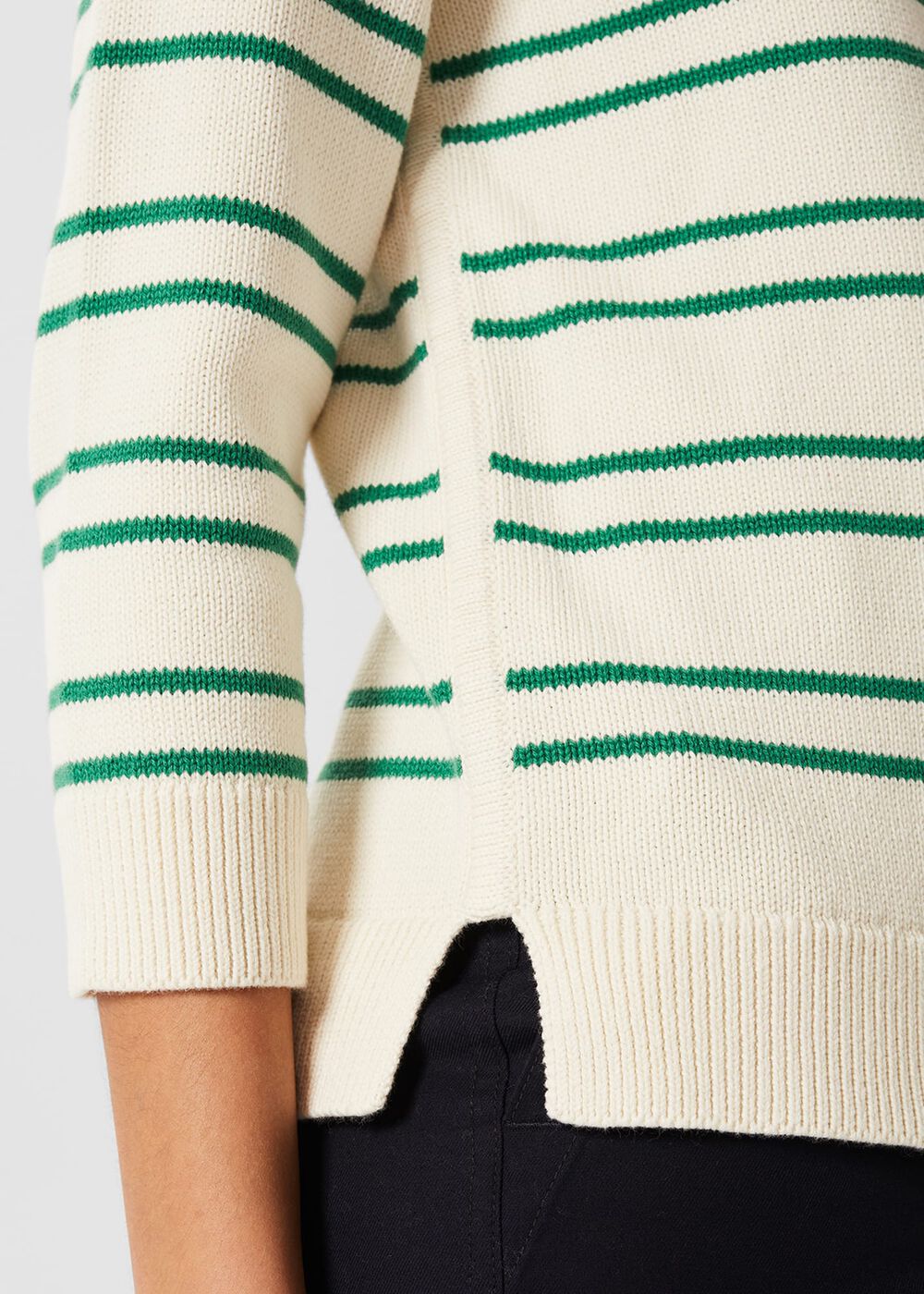 June Cotton Jumper, Ivory Green, hi-res