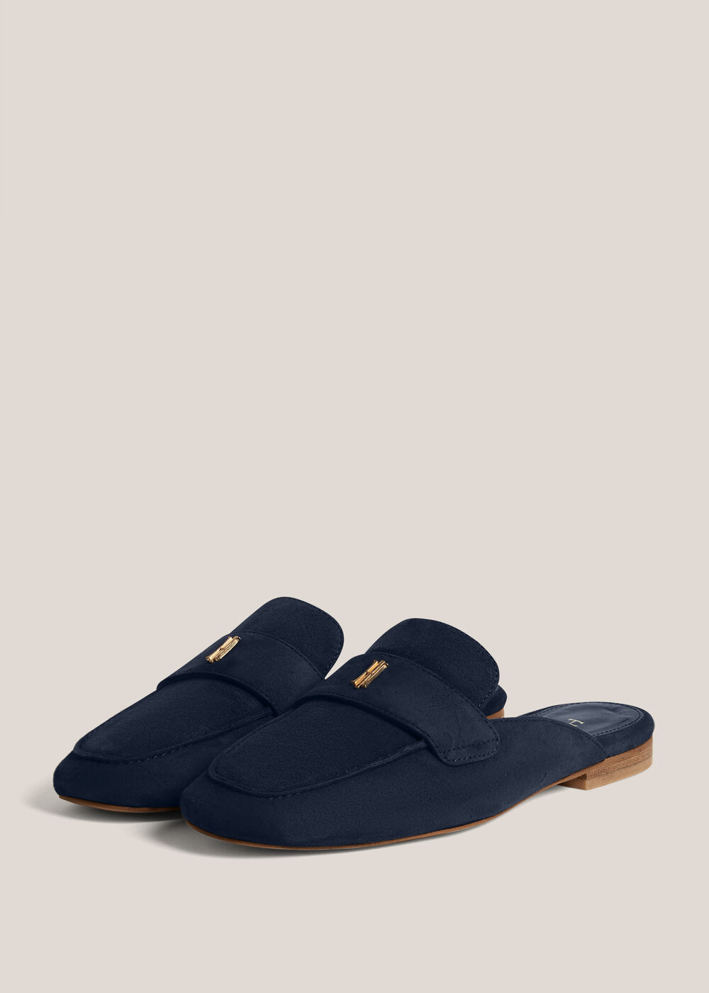 Lola Suede Backless Loafers, Hobbs Navy, hi-res