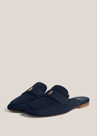 Lola Suede Backless Loafers, Hobbs Navy, hi-res