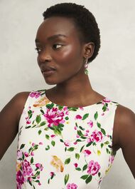 Carly Linen Dress, Ivory Multi, hi-res