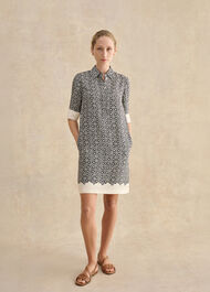 Marciella Dress, Navy Cream, hi-res