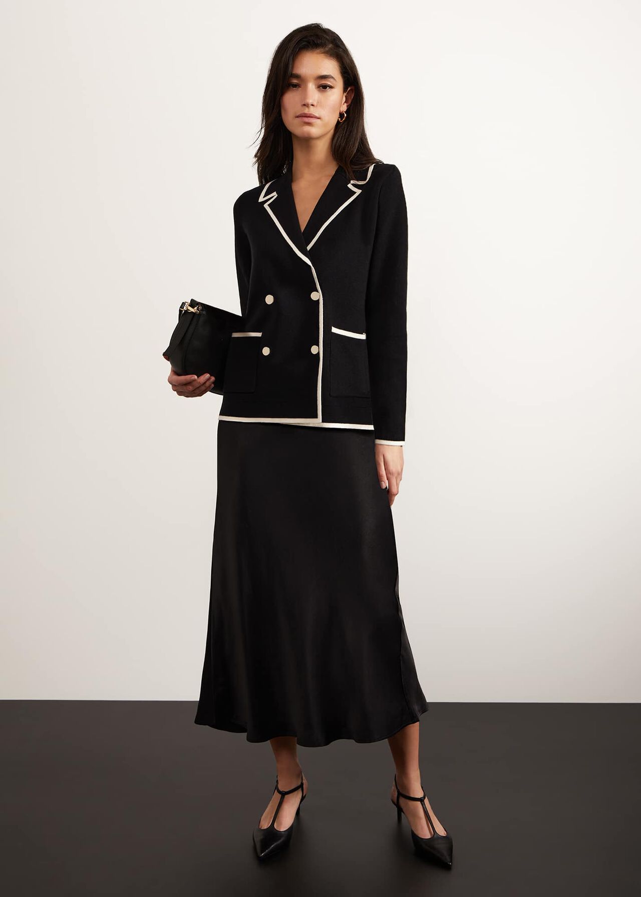 Hatfield Cotton Wool Jacket, Black Ivory, hi-res